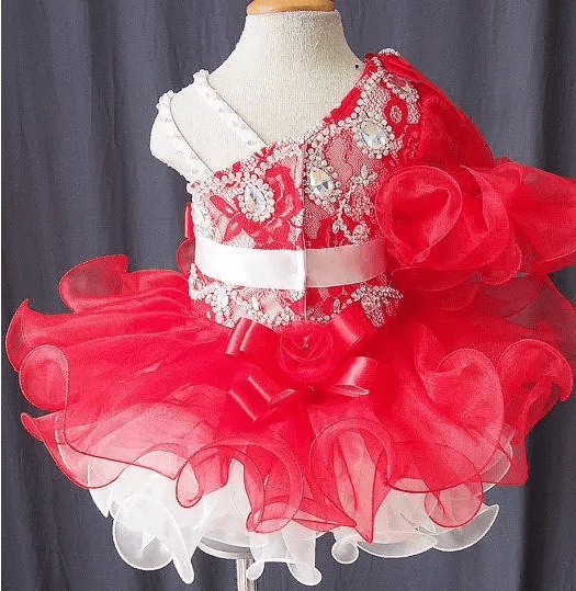 One Sleeve Glitz Infant/toddler/ Nations Performing Pageant Dress - ToddlerPageantDress