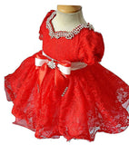 Red Lace Baby doll Child's Pageant Dress For Pageant Mom's Baby - ToddlerPageantDress