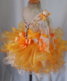 One Sleeve Glitz Cupcake Pageant Dress For Little Girls - ToddlerPageantDress