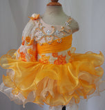 One Sleeve Glitz Cupcake Pageant Dress For Little Girls - ToddlerPageantDress