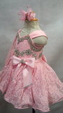 Stunning One Sleeve Child's Baby Doll Pageant Dress With Hair bow 1~4T - ToddlerPageantDress